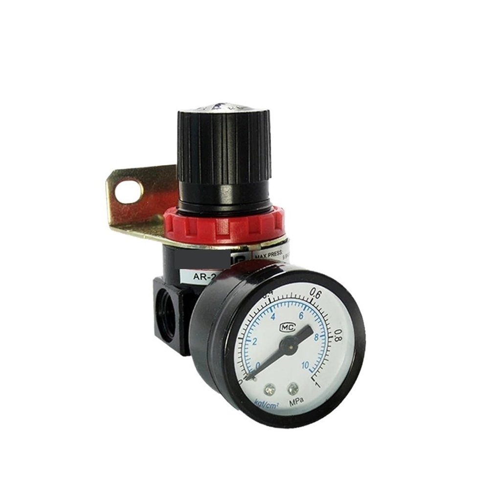 AR2000 G1/4 Air Compressor Pressure Relief Valve with Gauge and Bracket, AR2000 and PC10-02