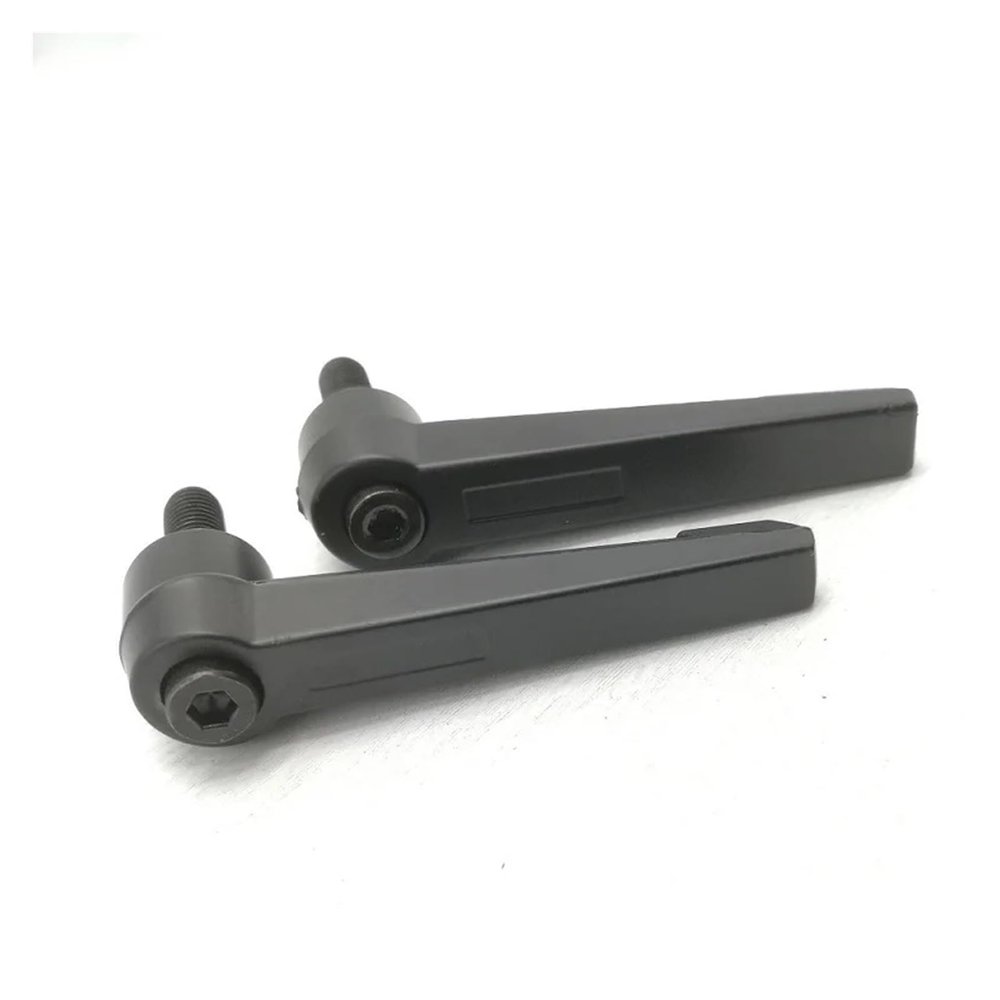 Threaded Clamping Lever Handle, Carbon Steel L-Shaped Adjustable Grip, M5–M10 External Thread (M5 × 40)