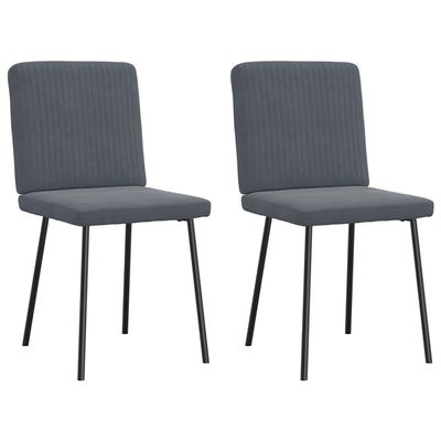 Qnhdfrt Dining Chairs, Set of 2, Dark Gray Velvet, 45 x 54 x 83 cm