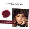 ABOOFAN Artificial Wool Ball Ornaments - 2 Pack Red view 3