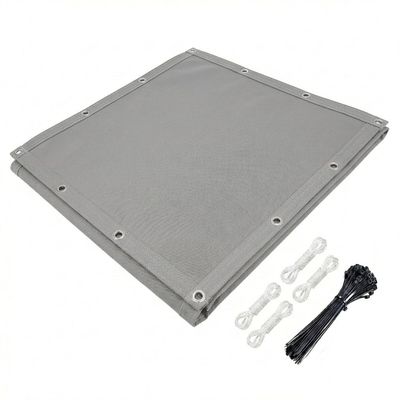 AJALGZ Waterproof Rectangular Sun Sail 6.3 x 7.3 m, Polyester, Stainless Steel Eyelets, UV Protection, Light Gray