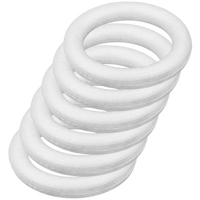 COOPHYA Foam Wreath Rings, 6 Pieces, White