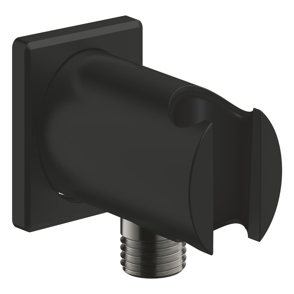 GROHE Rainshower Cube Wall Connection Elbow with Hand Shower Holder, Matte Black, 266592430