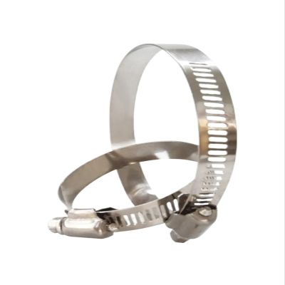 Metal Beaded Thread Stainless Steel Worm-Drive Hose Clamp Set, 8–140 mm, Pack of 2/5/10 (40–63 mm, 5 pcs)