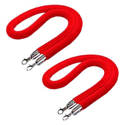 KRXSOBNV Rope Barrier, 2-Pack Safety Barrier Ropes for Hotel Concerts and Theaters (Red, 0.9 m/3 ft/36 in)