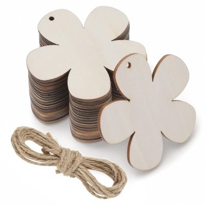 JJUNW 20 Pack Wooden Flowers for Painting