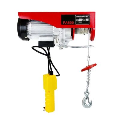 220 V Electric Hoist with Wireless Remote Control, Steel Cable Hoist for Home Renovation and Construction