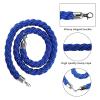 KRXSOBNV Twisted Rope Queue Barrier with Silver Hook, Blue, 6 ft/185 cm view 3