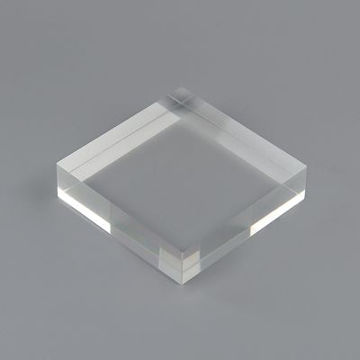 Clear Solid Polished Acrylic Display Blocks, 10-Pack, 0.8 x 4 x 4 cm