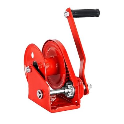 GDMDPTE Manual Bidirectional Ratchet Hand Winch, 4:1 Gear Ratio, 20 m Rope, 500 kg Capacity, Heavy-Duty Marine Winch with Bearings