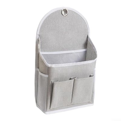 Cotton Wall Mounted Storage Bag for Dorm Bathroom and Bedroom (Gray)