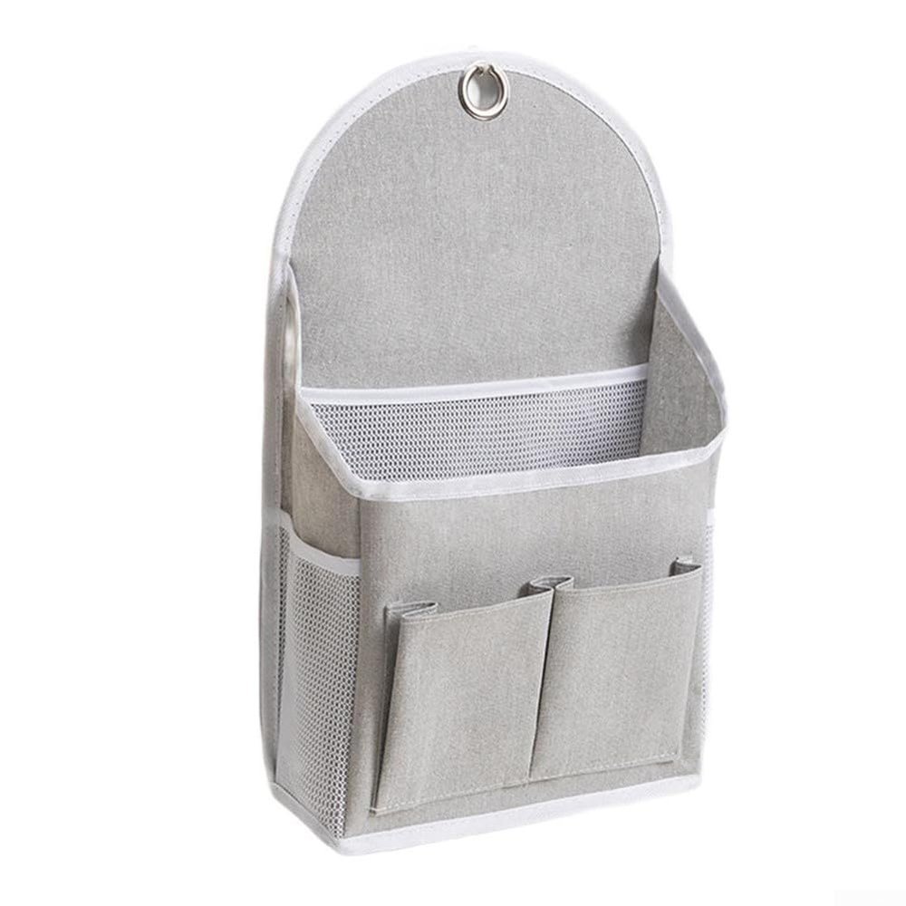 Cotton Wall Mounted Storage Bag for Dorm Bathroom and Bedroom (Gray)