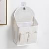 Cotton Wall Mounted Storage Bag for Dorm Bathroom and Bedroom (Gray) view 3