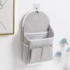 Cotton Wall Mounted Storage Bag for Dorm Bathroom and Bedroom (Gray) view 4