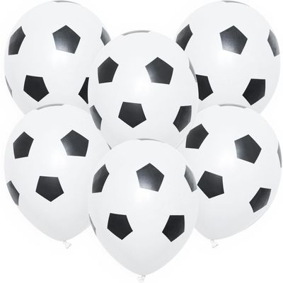 ROB'S BALLOONS 6X Soccer Balloons - Bio Latex, 12 Inch