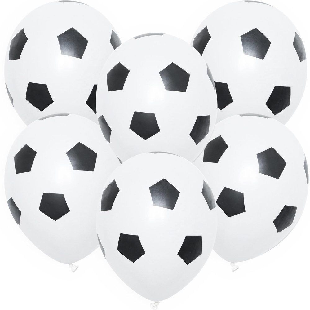 ROB'S BALLOONS 6X Soccer Balloons - Bio Latex, 12 Inch