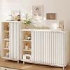 YSZBD Self-Adhesive Sliding Cabinet Curtain, Beige, W180 x H180 cm view 2
