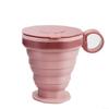 Travel-Friendly Collapsible Silicone Water Cup with Leak-Proof Lid (Pink) view 1