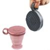Travel-Friendly Collapsible Silicone Water Cup with Leak-Proof Lid (Pink) view 2