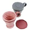 Travel-Friendly Collapsible Silicone Water Cup with Leak-Proof Lid (Pink) view 4