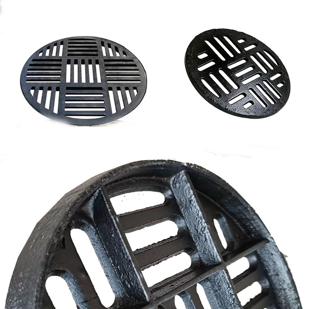 Drain Grate Cover, Round Black Cast Iron Drain Grate, Multiple Sizes (68 x 3 cm / 26.7 x 1.2 in)