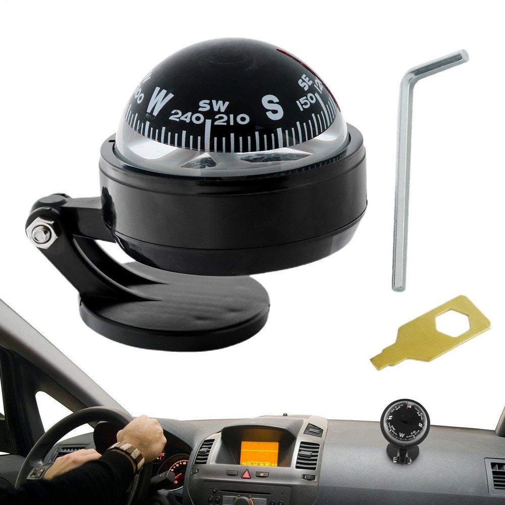 Self-Adhesive Car Compass Ball – High-Precision Inner Core | Car Dashboard