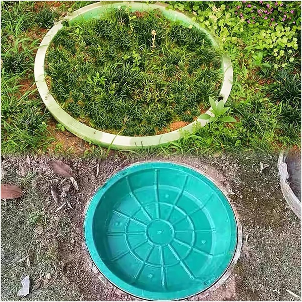 Generic Heavy-Duty Round Manhole Cover for Septic Tanks, 16 to 40 in Diameter, Concealed Recessed Sewer Cover with Lawn Edge