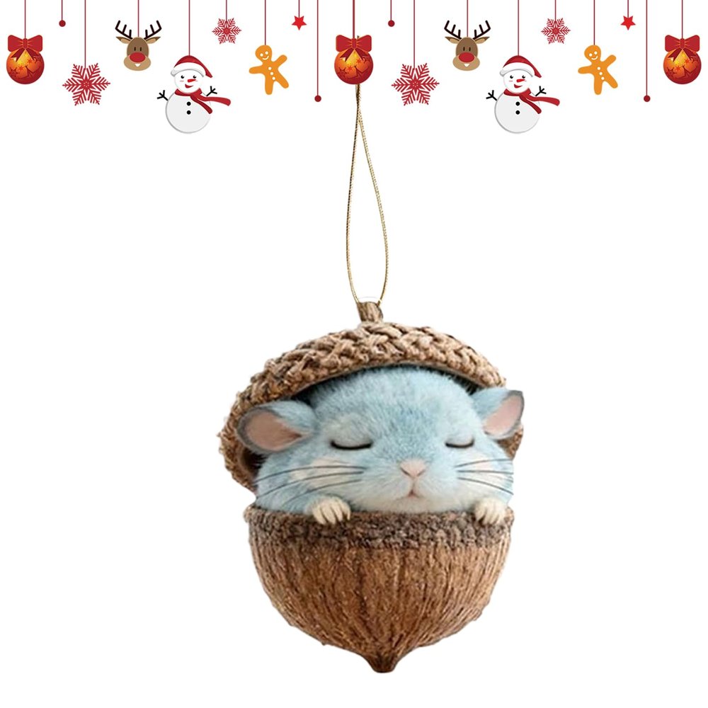 Animal Christmas Ornaments - 2D Acrylic Acorn Decor