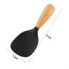 Silicone Rice Spoon with Heat-Resistant Design and Ergonomic Wooden Handle (White) view 3