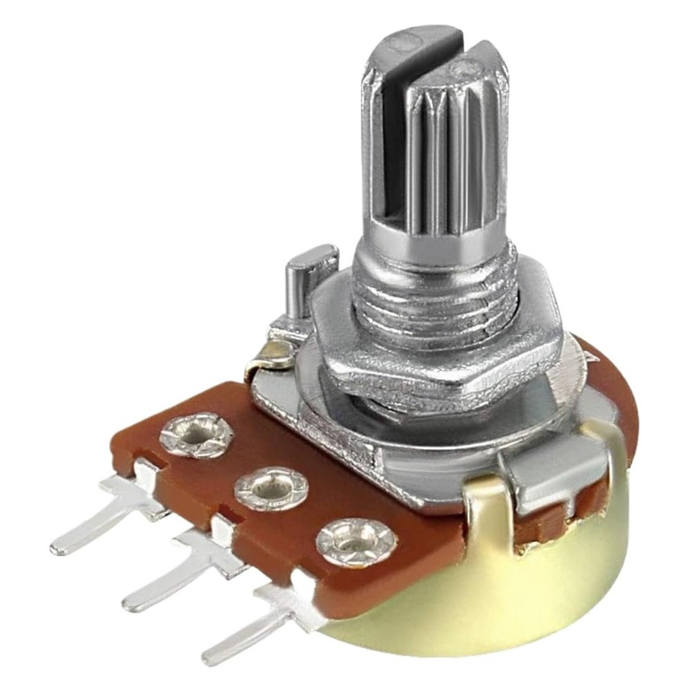 5-Pack WH148 15 mm Linear Potentiometers, 100 kΩ–1 MΩ, Single-Turn, 3-Pin, Carbon Film, with Switch (1 MΩ)
