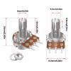 5-Pack WH148 15 mm Linear Potentiometers, 100 kΩ–1 MΩ, Single-Turn, 3-Pin, Carbon Film, with Switch (1 MΩ) view 2