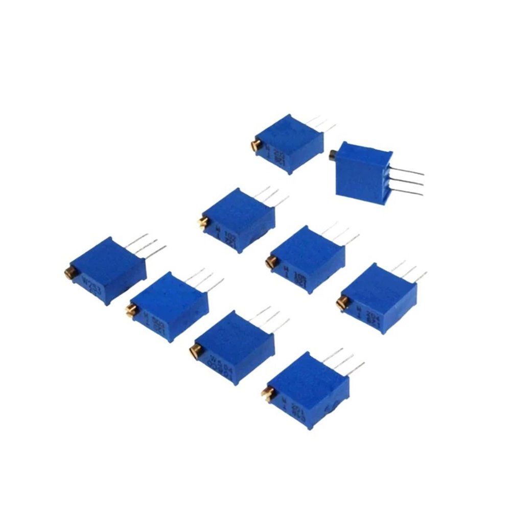 10-Pack Adjustable Potentiometers 3296W 3296 (1 MΩ, Side Adjustment)