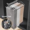 Space-Saving Trouser Rack with Aluminum Alloy Slide Rail for Closets and Bathrooms (Color 2, Top-Mount Installation) view 3