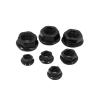 Stainless Steel Wheel Axle Nuts, Hex Locknuts with Toothed Spinlock Flange, Carbon Steel, Black, M3–M12, 97-Pack (M4, 20 pcs) view 1