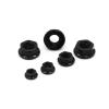 Stainless Steel Wheel Axle Nuts, Hex Locknuts with Toothed Spinlock Flange, Carbon Steel, Black, M3–M12, 97-Pack (M4, 20 pcs) view 3