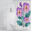 UERWOWELL Scandinavian Minimalist Shower Curtain, Purple Flowers and Blue-Green Foliage, Quick-Drying Fabric, 120 x 200 cm view 3