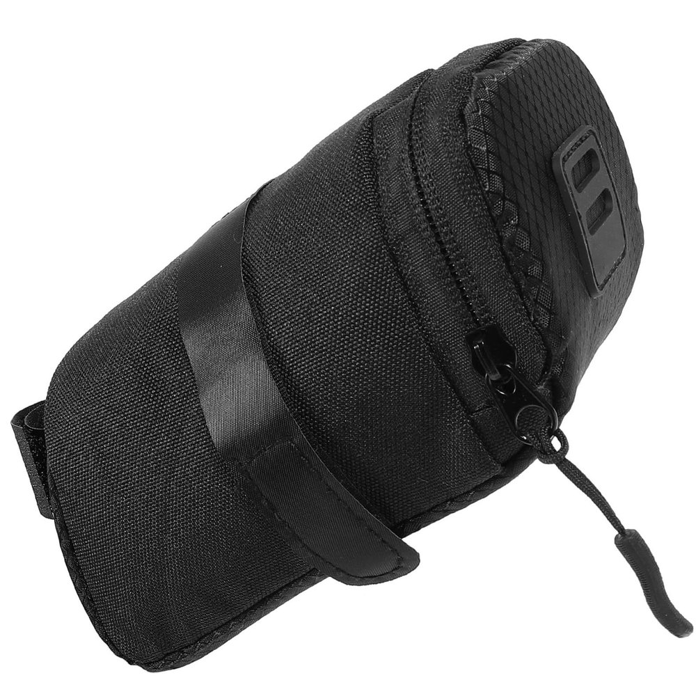 Alasum Black Nylon Bicycle Saddle Bag with Zipper