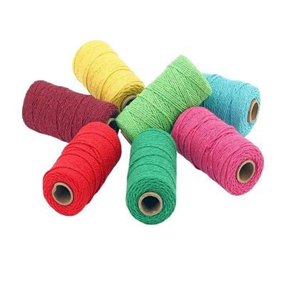 Braided Macramé Rope, Cotton-Jute Cord, 2 mm, 100 m, Multicolor, DIY Crafts, Wedding Decor (Macaron Pink)
