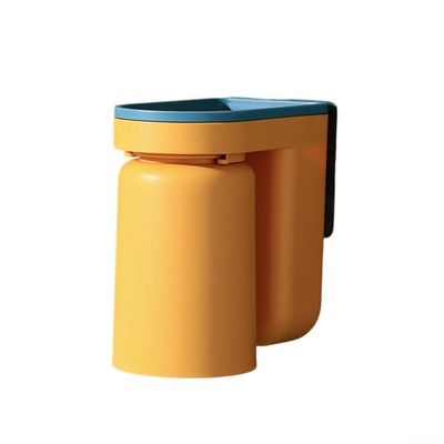 Toothbrush Holder and Mouthwash Cup, No-Drill Wall Design for Bathroom, Provides Storage and Moisture Protection (Yellow)
