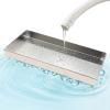 Stainless Steel Drain Pan and Replacement Tray for Washing Machines, Rectangular Oil-Change Drain Design to Protect Floors view 1