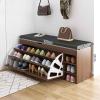 Generic Shoe Bench with Padded Seat and Storage Compartment view 3