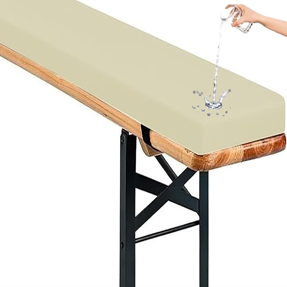 SWJ-SWJSSB Waterproof 5 cm Thick Bench Cushion, Beige, 120 x 30 cm