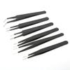 Fdit 6-Piece Antistatic Stainless Steel Tweezers Set for Jewelry, Rhinestones, and Nonmagnetic Watchmaking Tools view 1