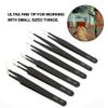 Fdit 6-Piece Antistatic Stainless Steel Tweezers Set for Jewelry, Rhinestones, and Nonmagnetic Watchmaking Tools view 2