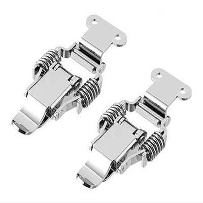 YAYDAFSHSAI Double Roller Catch, 304 Stainless Steel, 90/180-Degree Double-Spring Toggle Latch, Silver, 2-Pack (2503a)
