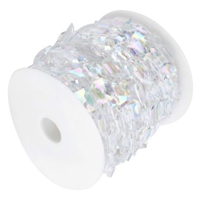 Akozon 10 m Iridescent Rectangular Acrylic Bead Garland for Weddings and Festivals