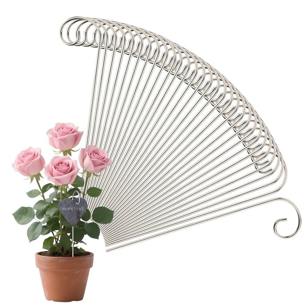 30 Shepherd's Hooks, Rust-Resistant Bent Stainless Steel