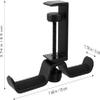 Rotating Aluminum Alloy Dual-Clamp Headphone Holder for Under-Desk Mounting, Black view 2
