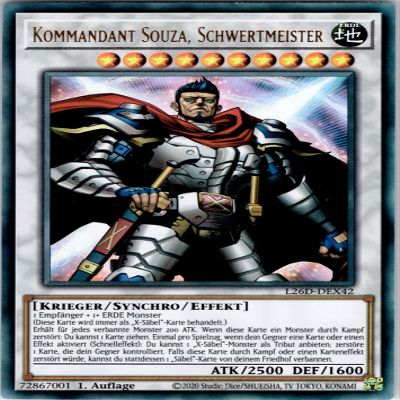 Commander Souza, Swordmaster - L26D-DEX42 - Ultra Rare - German - 1st Edition - Yu-Gi-Oh! - Legendary Modern Decks 2026 - with RC Field Center