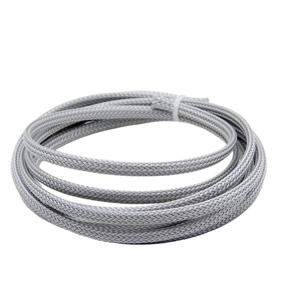 Floor Cable Cover, Cable Protector, Gray PET Braided Sleeve, 2/4/6/8/10/12/14/16/20/25/30–60 mm, Expandable, High-Density Insulated (4 mm–50 m)